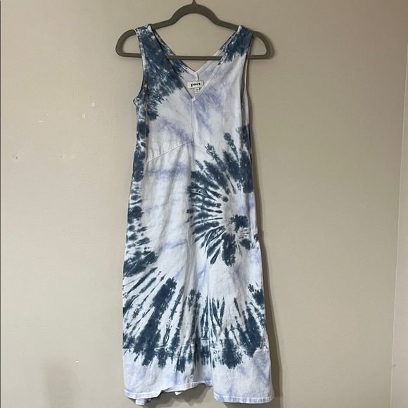 Pact Navy and White Tie-Dye Maxi Dress - Picture 1 of 3